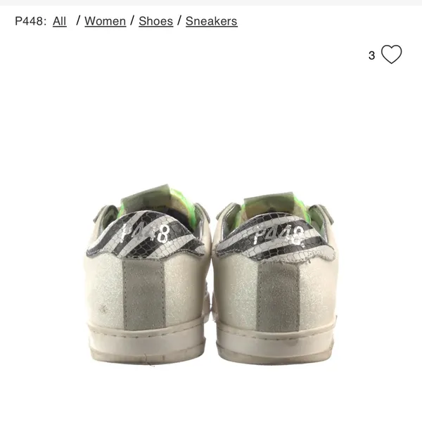 P448 Gray and White Lace-Up Sneakers - Image 6