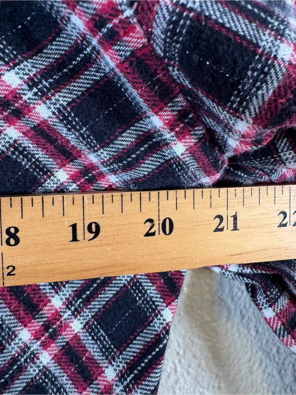 Harley Davidson Red Black Plaid Button Down Shirt Womens L Embroidered Flannel - Image 2