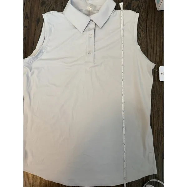 Rhône Women's Course To Court Sleeveless Polo Gray Lavender Sz M Polo NWT $88 - Image 9