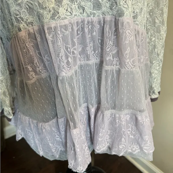 Lace Frill Long Sleeve Top - Image 7