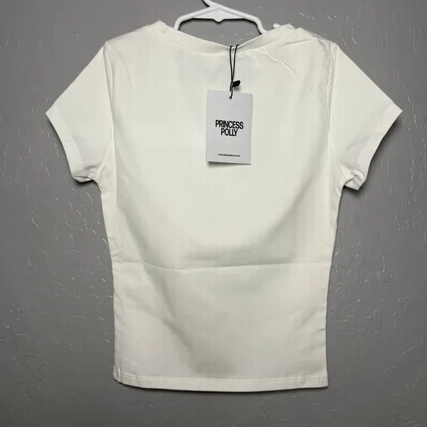 Princess Polly Martini Time Graphic Baby Tee White Size US 2 - Image 2