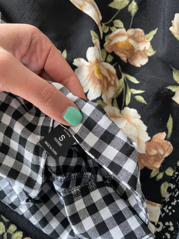 Checkered Mini Skirt Black Size XS - Image 4
