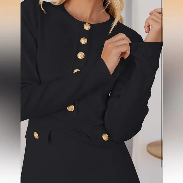 Black Long Sleeve Button - Image 5