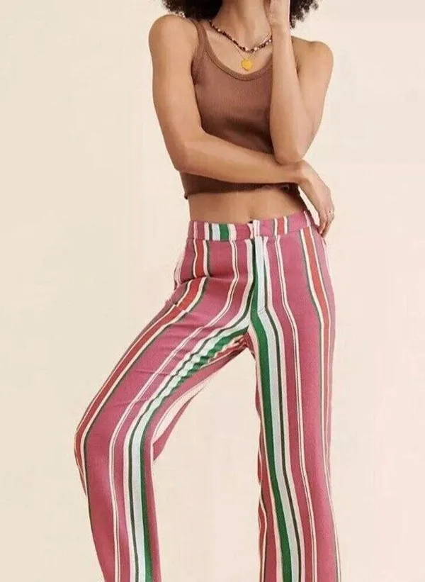 Free People Women's La Paz Pants Striped Size 2 - Image 2