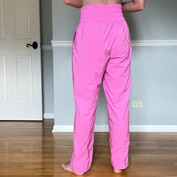 Nike Dri-FIT Pink Wide Leg Track Pants M - Image 3