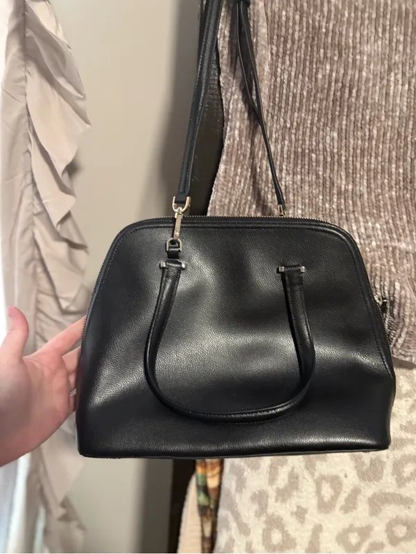 kate spade Black Leather Dome Satchel with Removable Strap - Image 2
