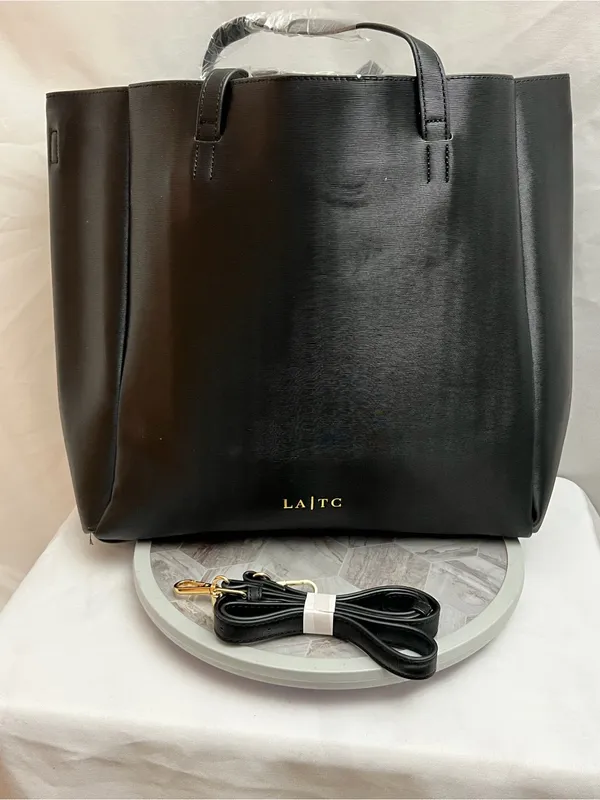 LA Trading Co Black “I Speak Fluent French” Large Tote Shoulder Bag NWT - Image 3