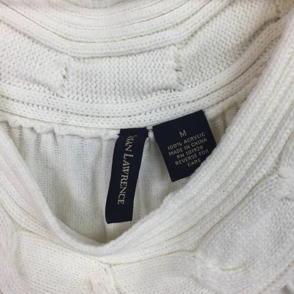 SUSAN LAWERENCE Cream Sweater Dress Sz M - Image 4
