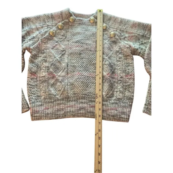 Veronica Beard Adelaide Crew Neck Full Sleeve Sweater S Merino wool/ Alpaca Gray - Image 4
