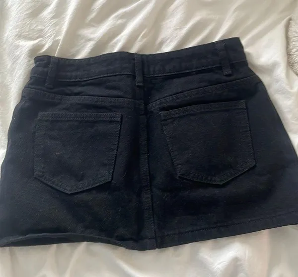 Edikted Black  Mini Jean Skirt - Image 2