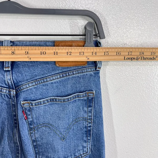 Levi's Premium Ribcage Straight Jeans‎ Size 29 High Rise Distressed Knee Denim - Image 7