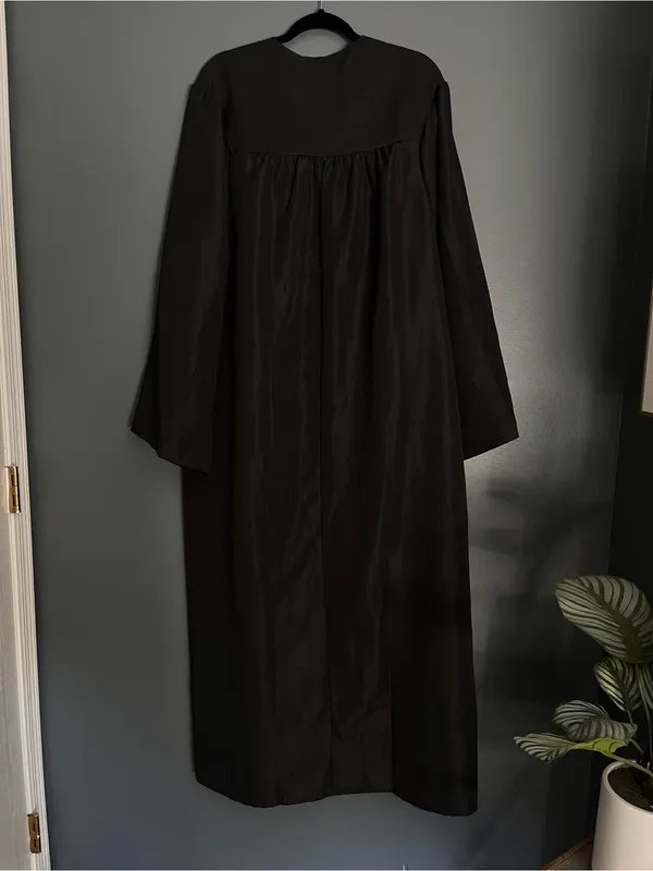 JOSTENS Black Unisex Graduation Gown Zip Up Robe Adult Sz 6’4-6’6. EUC - Image 2
