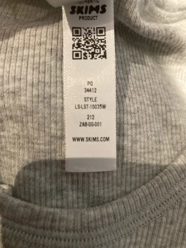 SKIMS Cotton Rib Scoop Neck Henley XS - Image 7