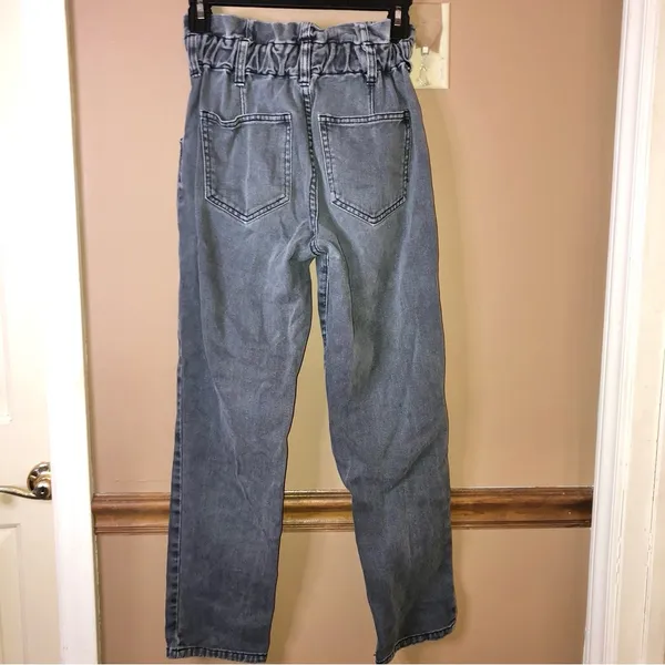 Pacsun Paperbag Straight Leg Mom‎ jeans dark black wash size 23 - Image 4