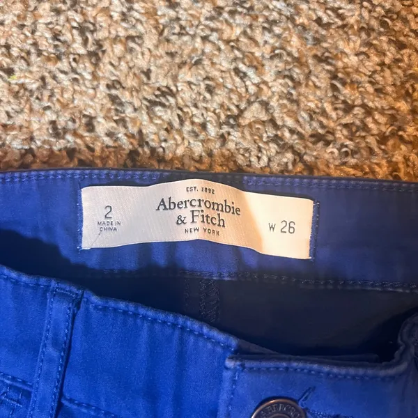 Abercrombie & Fitch Chino‎ Pants Cobalt Blue Casual Trousers Womens Size 2 - Image 2