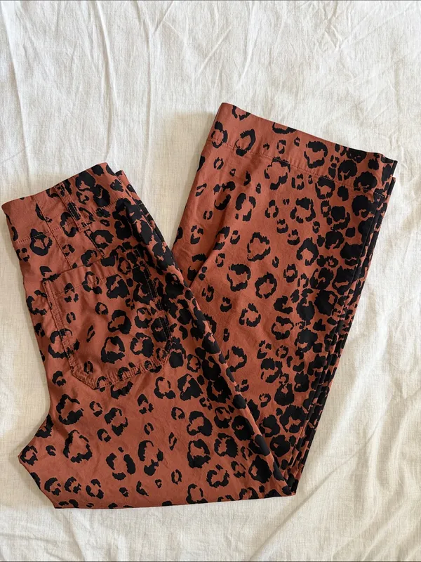 Anthropologie Maeve The Colette Crop‎ Wide-Leg Pants Size 25 Brown Black - Image 8