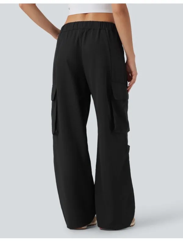 HALARA Black Wide-Leg Cargo Pants - Image 2