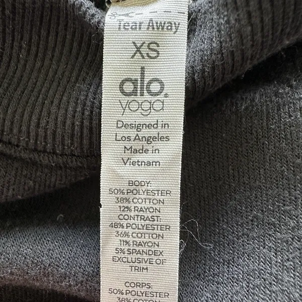Alo Yoga Renown Sweatshirt Sz XS Heavy Weight Crew Neck Black Pullover Oversized - Image 4