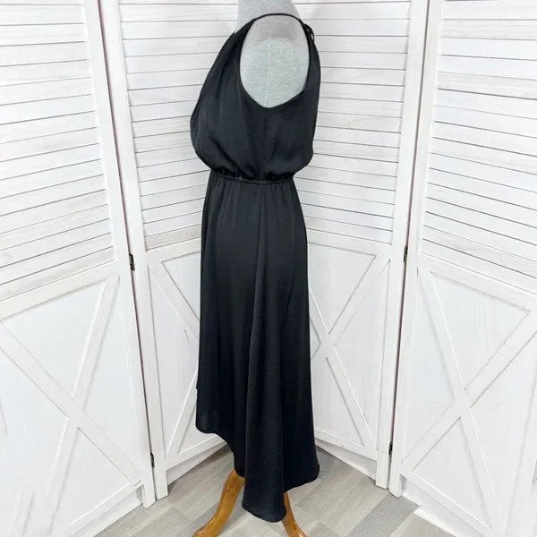 Apt. 9 High Low Halter Tie Neck Midi Maxi Dress Black Small Sleeveless Tencel‎ - Image 2