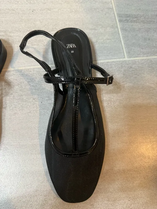 Never worn Zara Black Mesh Flats - Image 6