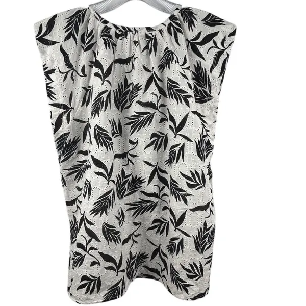 LOFT Women's Sleeveless Floral Eyelet Tank Top White Size S‎ Casual - Image 8