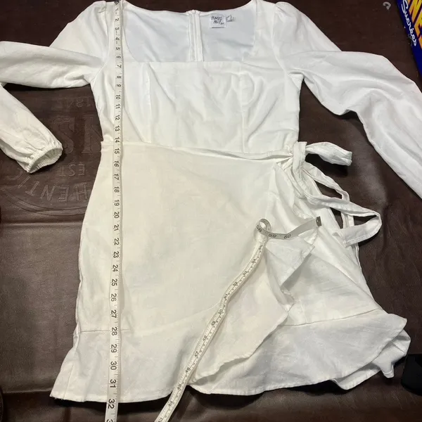 Princess‎ Polly The Villa Mini Dress Womens 8 White Long sleeve Preppy summer - Image 15