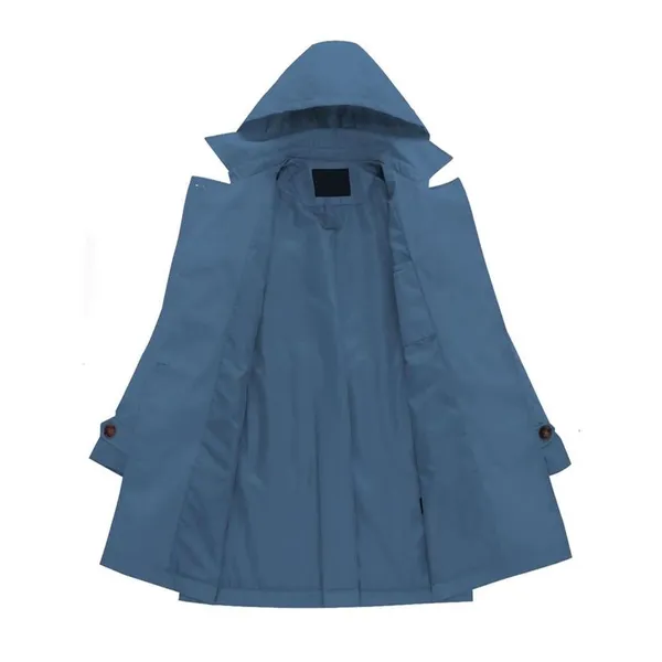 NEW Double Breasted Trench Coat Mid-Length Overcoat S NO BELT - Image 4