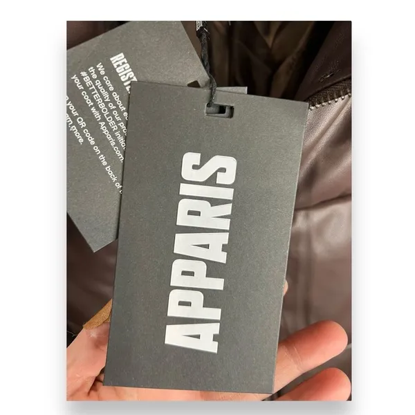 APPARIS Jemma Brown Puffer‎ Coat Size Large Faux Leather NWT - Image 9