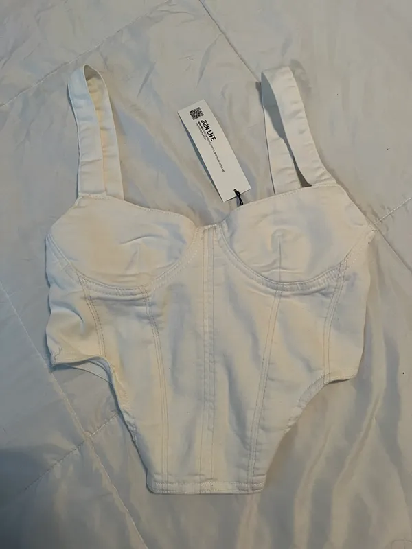 ZARA White Corset Top - Image 2