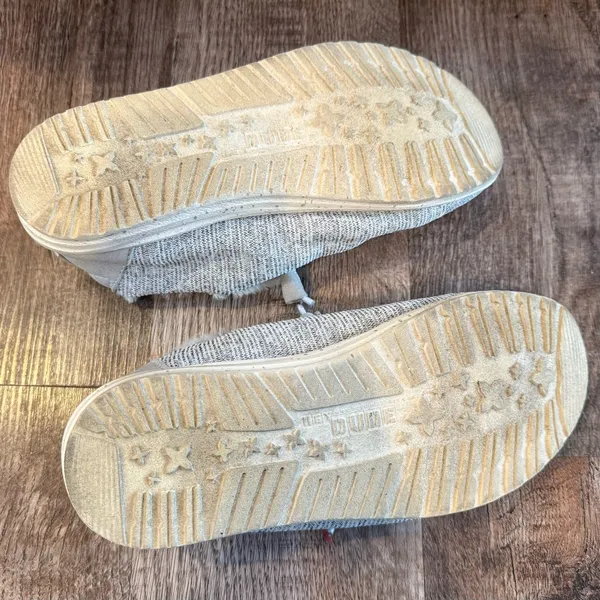 Hey Dude Wendy Stretch Fog Grey Striped Women’s Slip On Shoes Faux Fur Size 8 - Image 5