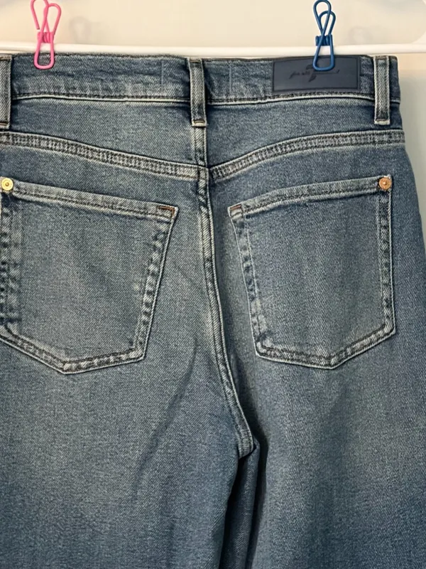 7 for All Mankind ultra high rise jo wide leg jeans size 25 wash sea level - Image 7