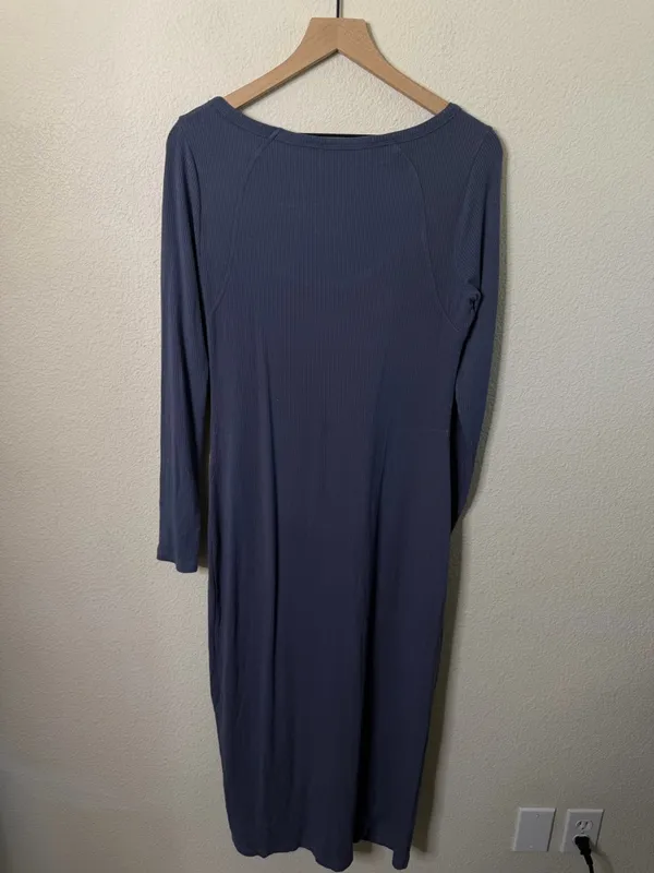 Daily Practice by Anthropologie Wrap Midi Dress Purple Rib Womens‎ Size M - Image 8