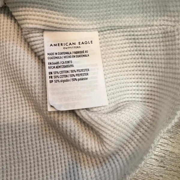 American‎ Eagle White Mixed Texture Waffle Pointelle Cropped Tank Top Medium M - Image 4