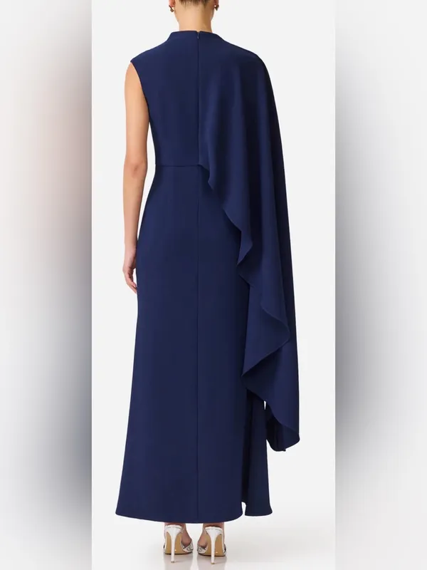 NEW ELLIATT Leonara Asymmetric Cape deep Navy Dress SZ XL - Image 2