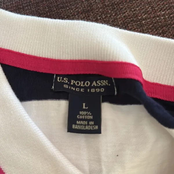 U.S. Polo Assn. Short sleeve blue and white striped polo - Image 2