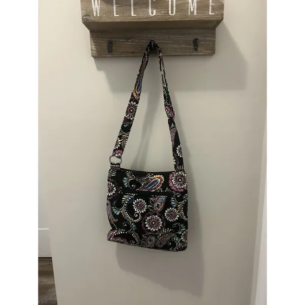 Vera Bradley Quilted Crossbody Purse Bandana Swirl Pattern Shoulder Bag Tote - Image 4
