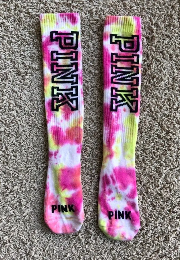 VS pink tie dye socks Sz S - Image 2