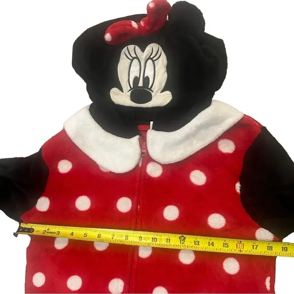 Disney Minnie Mouse‎ Women's Sleepwear PJ Costume Adult One Piece Hood Large - Image 3