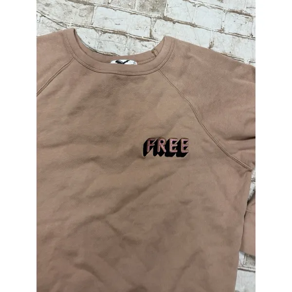 Wilfred Free Womens Sweater Size X-Small Logo‎ Brown Pullover Knit Sweatshirt - Image 2