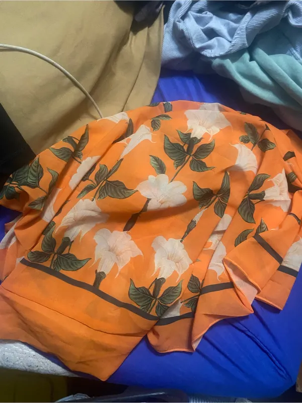 2 piece bikini with cover skirt Orange - Image 3