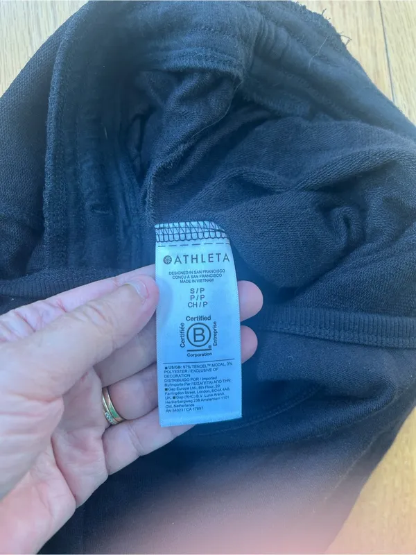 Athleta Balance Sleeveless Romper‎ S Small Black Nirvana Knit Drawstring Pockets - Image 9
