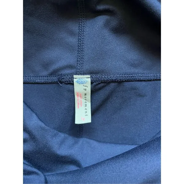 Free People Movement Navy Blue Cutout Crop Leggings Size Large - Image 5