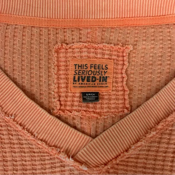 American Eagle Outfitters Orange V-Neck Sweater - Image 2