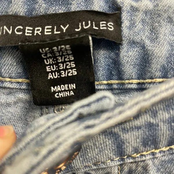 Sincerely Jules Cargo Jeans Size 3 Sz 25 Light Wash Denim - Image 3