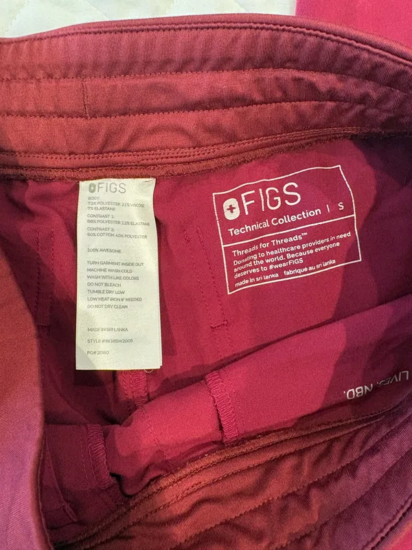 Red/pink FIGS scrub pants - Image 2