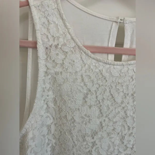 Takara White Lace Tank Top Blouse Size L - Image 2