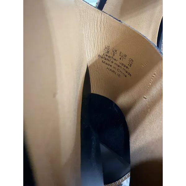 Franco Sarto Harlie Black Leather Block Heel Ankle Strap Sandals Womens 11M - Image 7
