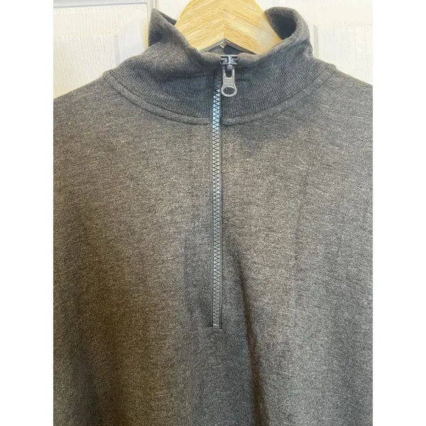 Lou & Grey Signaturesoft Sweatshirt Medium Quarter Zip Charcoal Loungewear NWT - Image 4