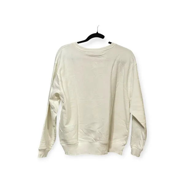 Gap Women Cream Floral Embroidered Logo Crewneck Sweatshirt Medium NWT 1172777 - Image 2