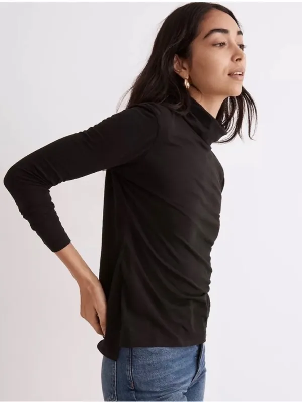Madewell Black Whisper Cotton Turtleneck - Image 8